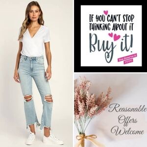 HIDDEN Light Blue Distressed Cropped Jeans — High Rise. NWOT Size 26